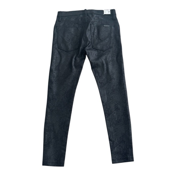 Hudson NICO Mid-Rise Super Skinny Black‎ Crackle Print Jeans Size 24 Crop Ankle - Picture 4 of 6